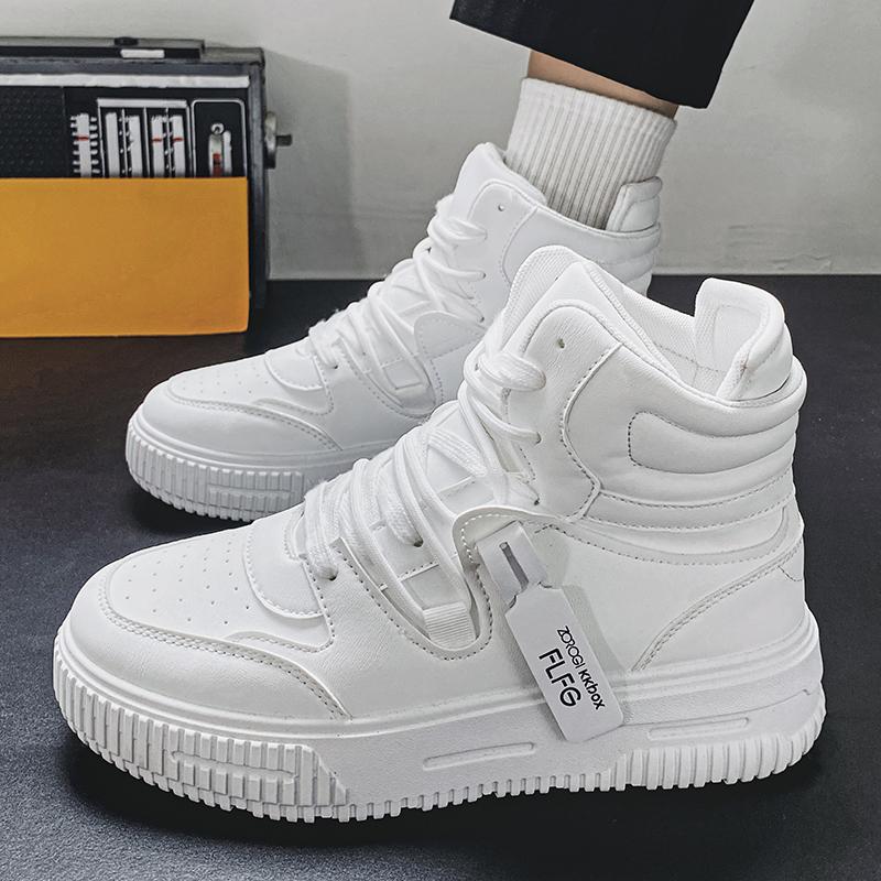 Casual Sneaker High-top Male Sneakers Shoes for Men Skateboard Sports and Leisure Wear-resistant Non-Slip All-match New