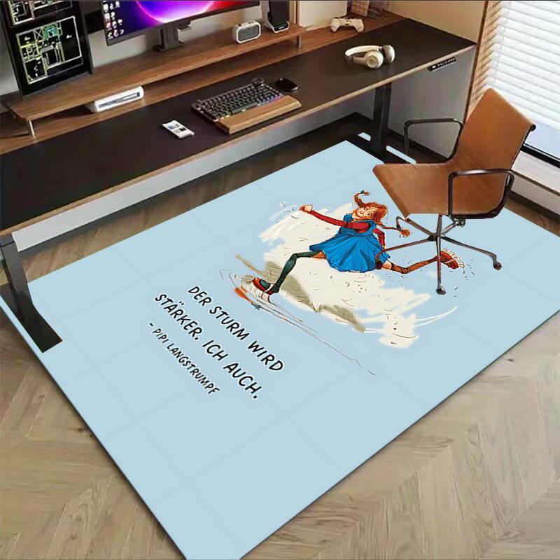 1 Stück Pippi Langstrumpf Sturm Extra Groß Rutschfester Boden Teppich, Büro, Familie, Schlafzimmer, Studio Großer Bereichsteppich Indoor Teppiche