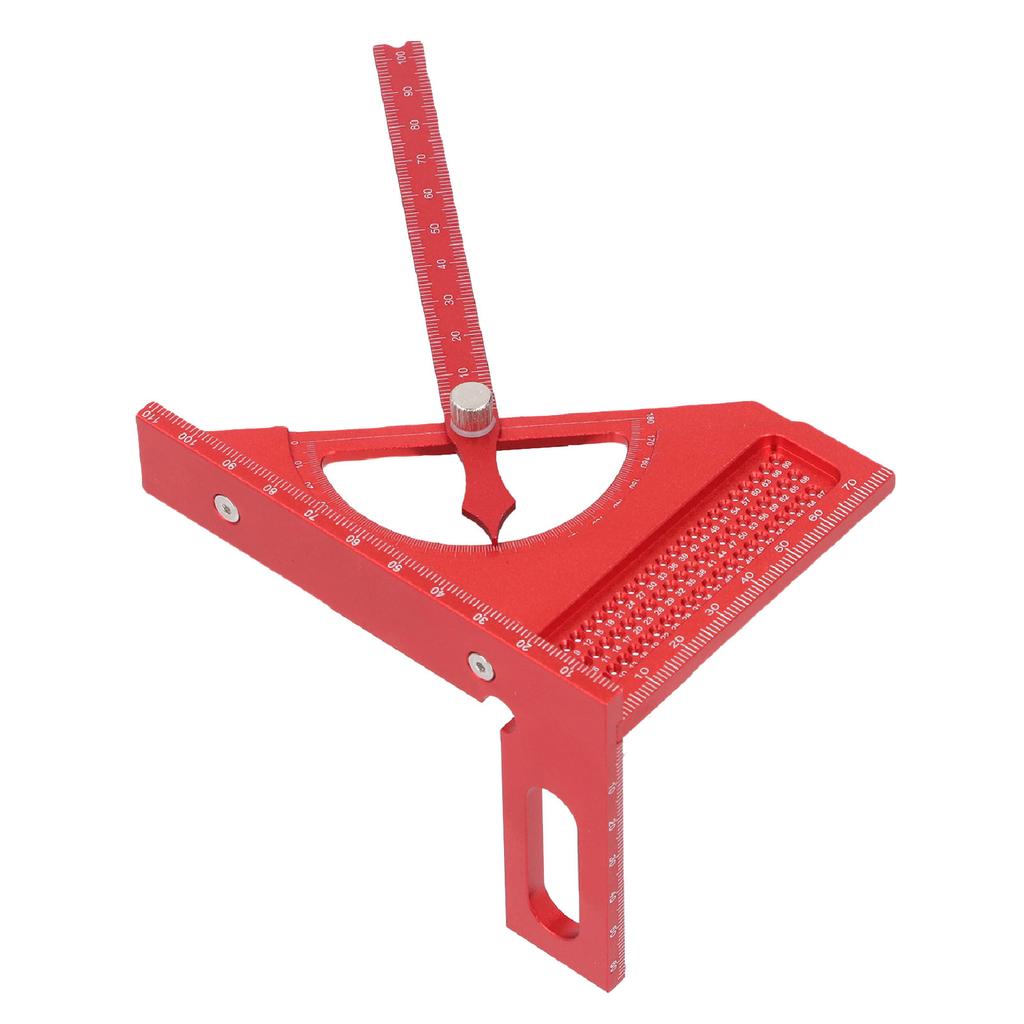 Holzbearbeitung Halbkreisförmiger Zeiger Winkelquadrat Metrisch Aluminiumlegierung Zimmermannswinkel 3D Einstellbar Multifunktional
