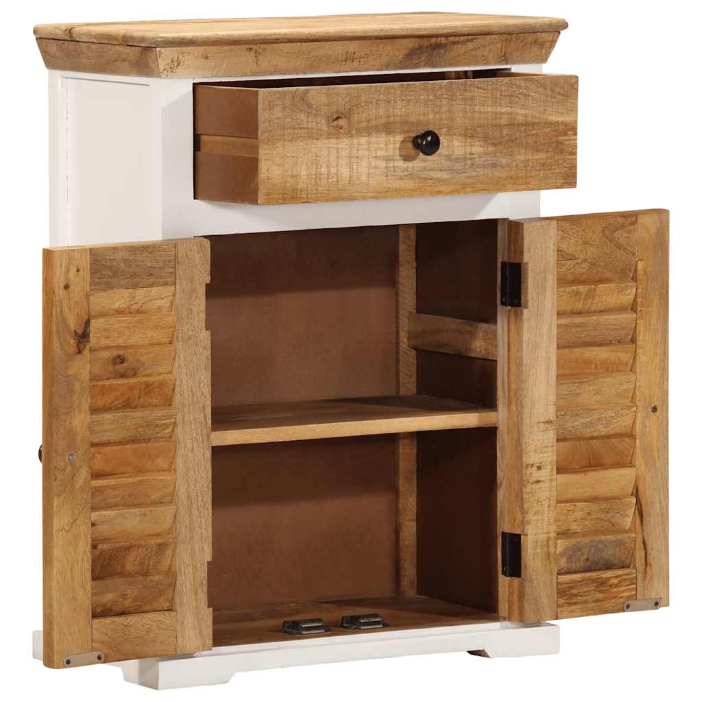 Sideboard White and Brown 55x30x73 cm Solid Wood Mango