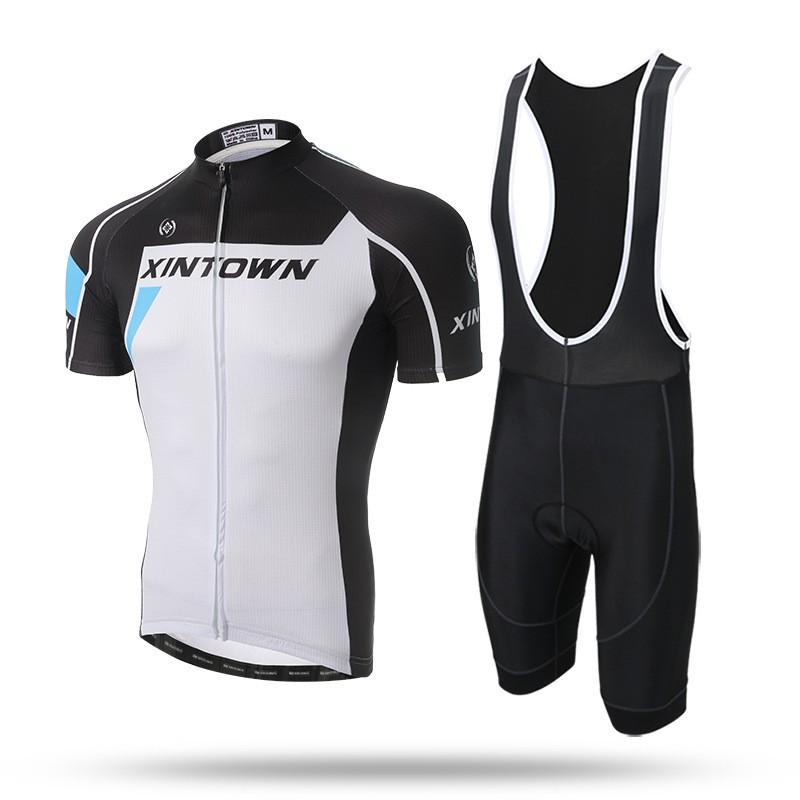 XINTOWN Mens Short Sleeve Cycling Bib Shorts Set Breathable Wear