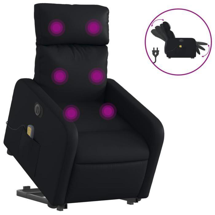 VidaXL Fauteuil Inclinable de Massage Électrique, Chaise de Relaxation avec Dossier et Repose-pied Réglables, Siège de Salon 3206770