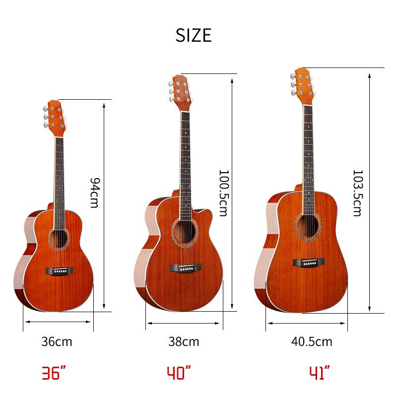 36/40/41 Zoll Anfänger Folk Akustikgitarre - Einsteiger Unisex Übungsinstrument