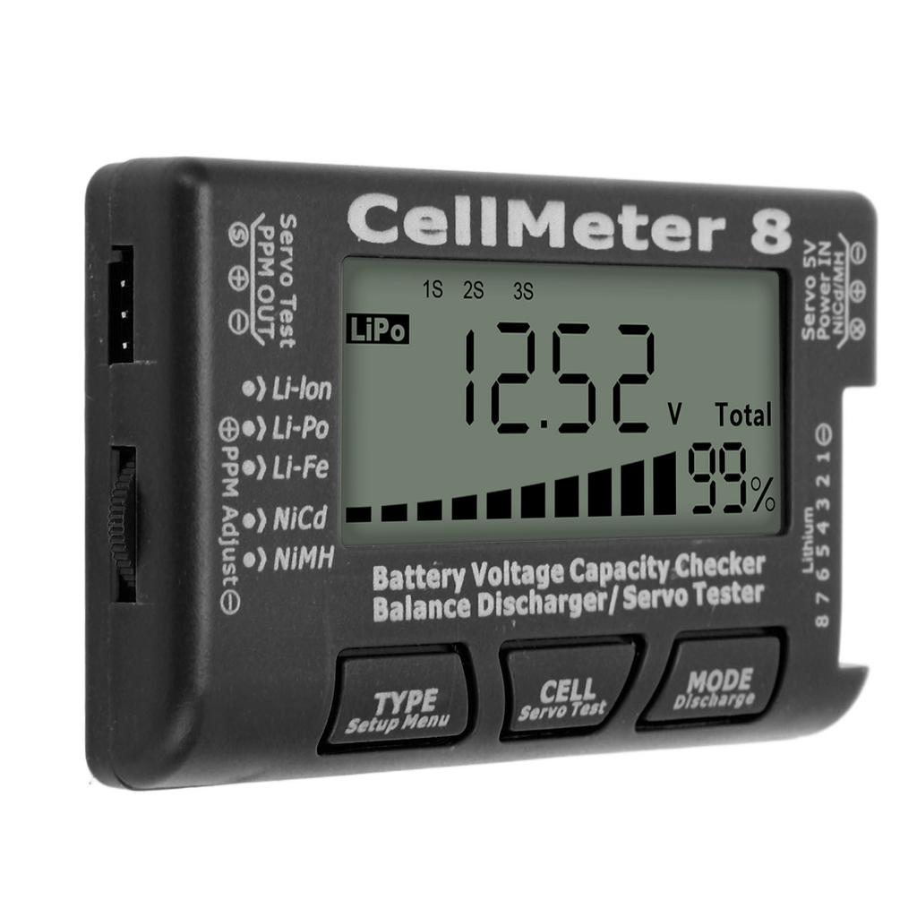 Digital Battery Capacity Checker Tester Detector Battery Balance Discharger Servo Tester for LiPo Black