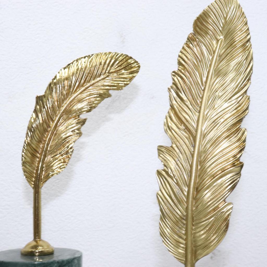 European Post-Modern Hotel Villa Leaf Art Desk Ornament - Light Luxury Home Decoration