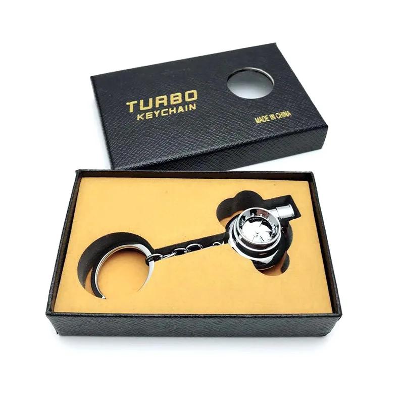 1Pcs Mini Turbo Turbocharger Keychain Spinning Turbine Key Chain Ring Keyring Keyfob Car Keyring Car Interior Accessories
