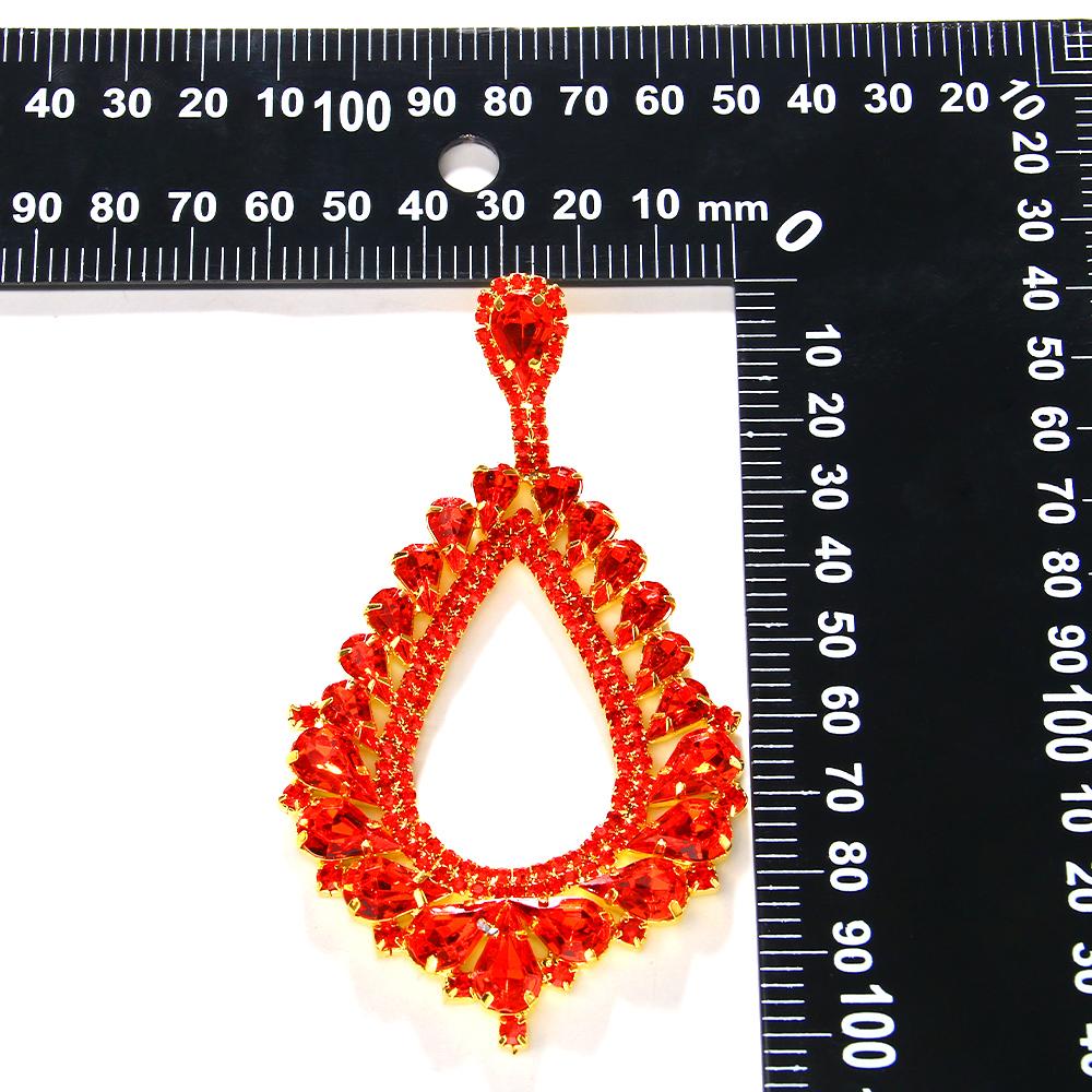 Stonefans Exaggerated Water Drop Rhinestone Earrings Stud for Women Queen Party Statement Crystal Dangle Earrings Trendy Jewelry