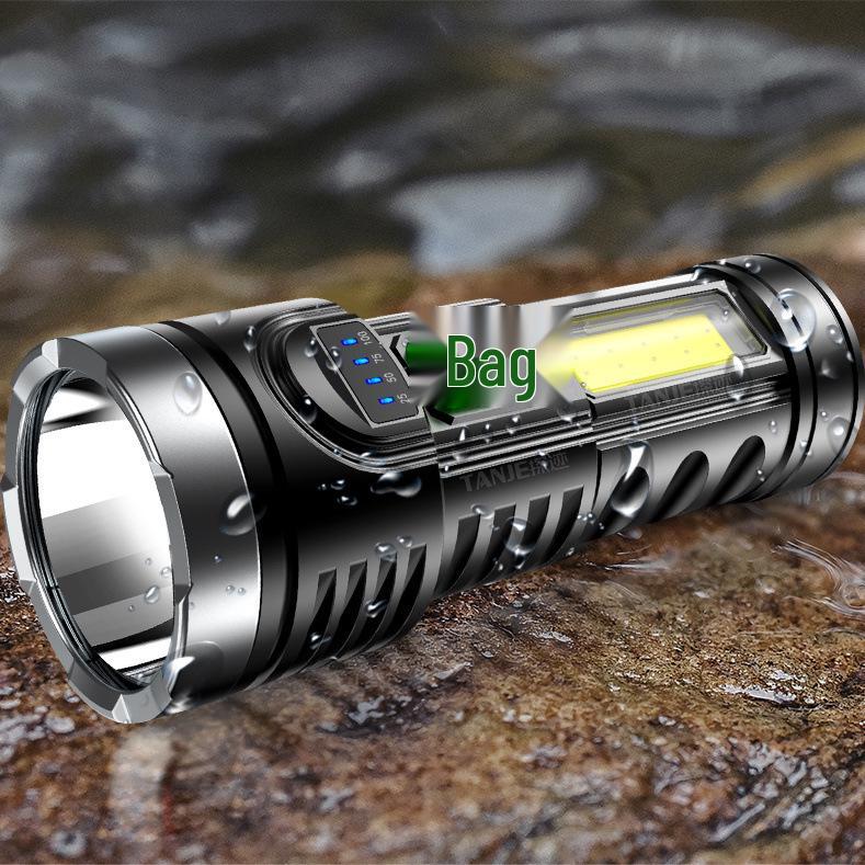 Ultra-Bright Rechargeable Outdoor Flashlight, Eight-Core, Multifunctional, Long-Range.