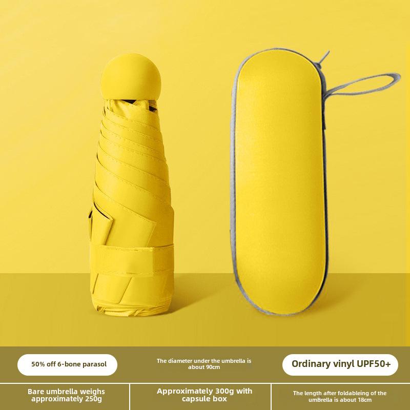 Compact Dual-Use Capsule Umbrella: Portable, Foldable, Lightweight, Sun & Rain Protection