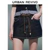 UR Women's 2025 Spring Retro Drawstring Denim Skirt Shorts