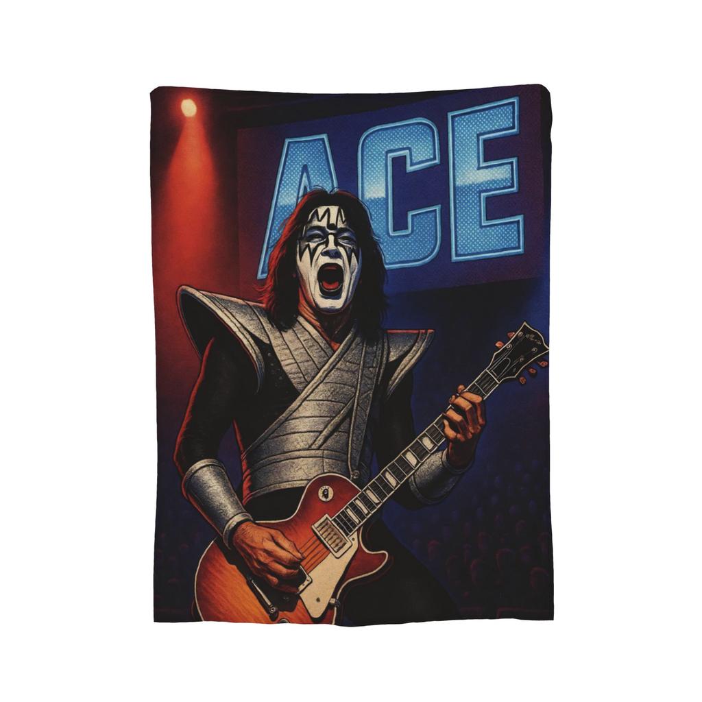 Ace Frehley RIP 1951-2025 Wool Blankets Kiss Band Custom Throw Blankets for Home 200x150cm Rug Piece,