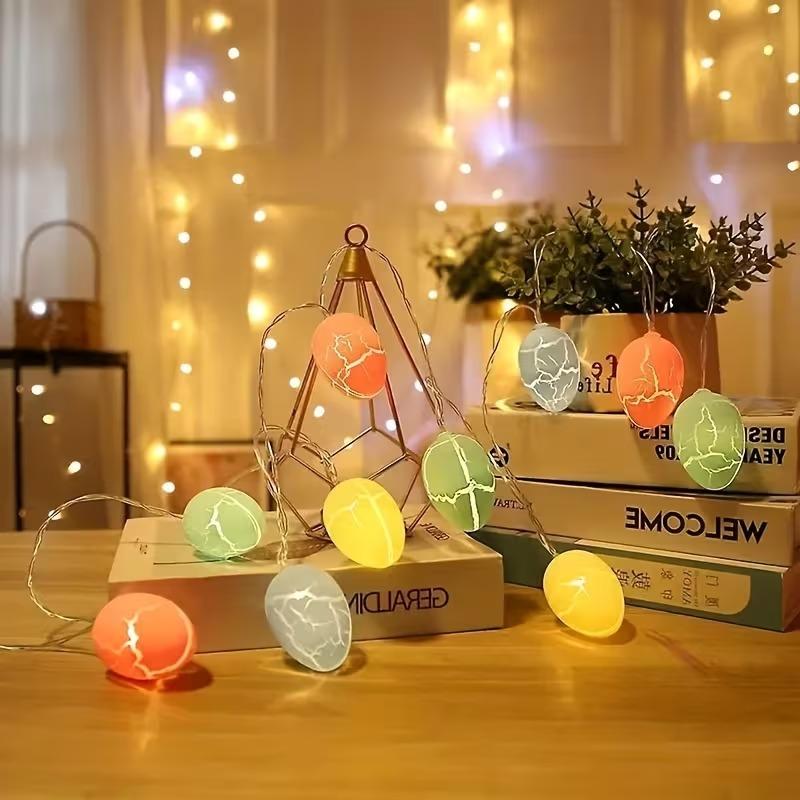 1-5PCS Cracked Egg Design LED Easter String Lights Holiday Decor for Party Birthday Yard Indoor Festival Celebration Lighting