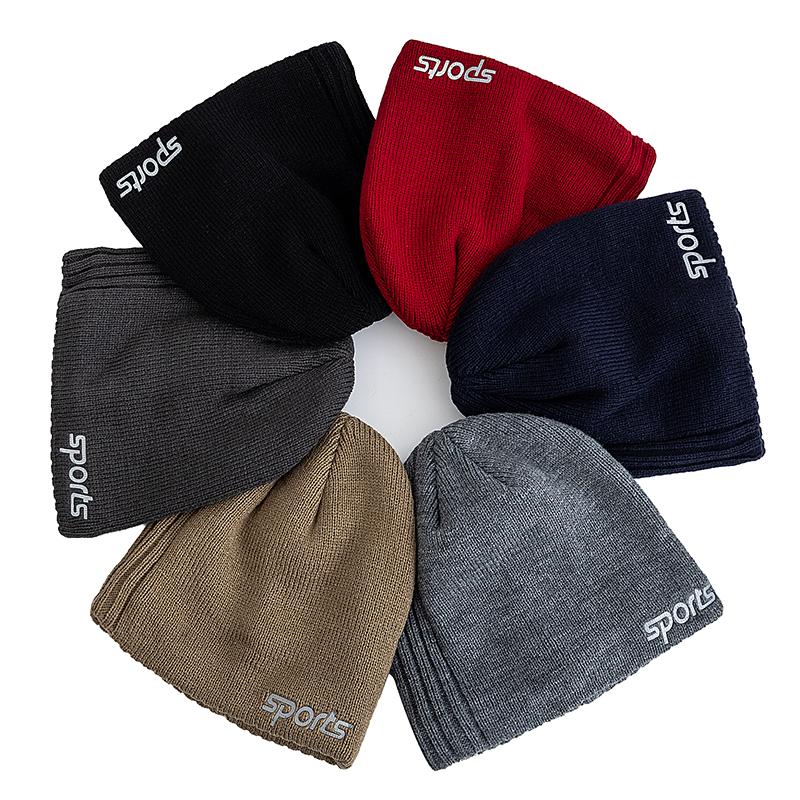 Unisex Sport Jacquard Wintermützen Mode Strickmützen für Männer und Frauen Beanie Mütze Outdoor Plüschfell gefüttert Warme Sportmützen