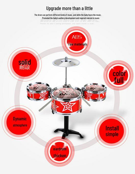 Kids' Jazz Drum Set - Beginner Percussion Instrument Toy