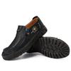 Men's Leather Boots Zipper Low Top Casual Shoes Outdoor Driving Handmade Shoes 39-48