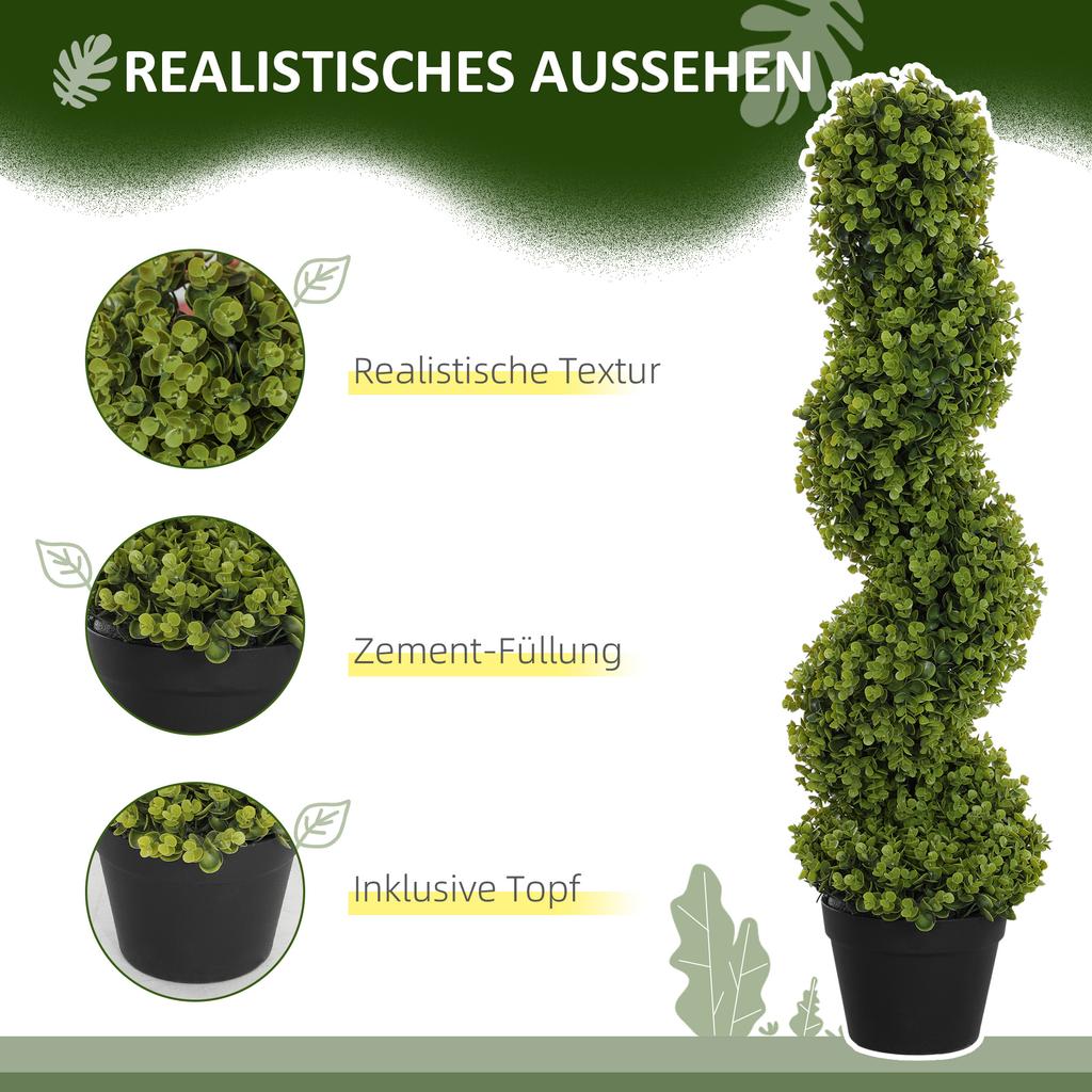 2-Piece Decorative Plant Set, Artificial Potted Plants, Artificial Plants for Home, Indoor, Outdoor, 90 cm, Green