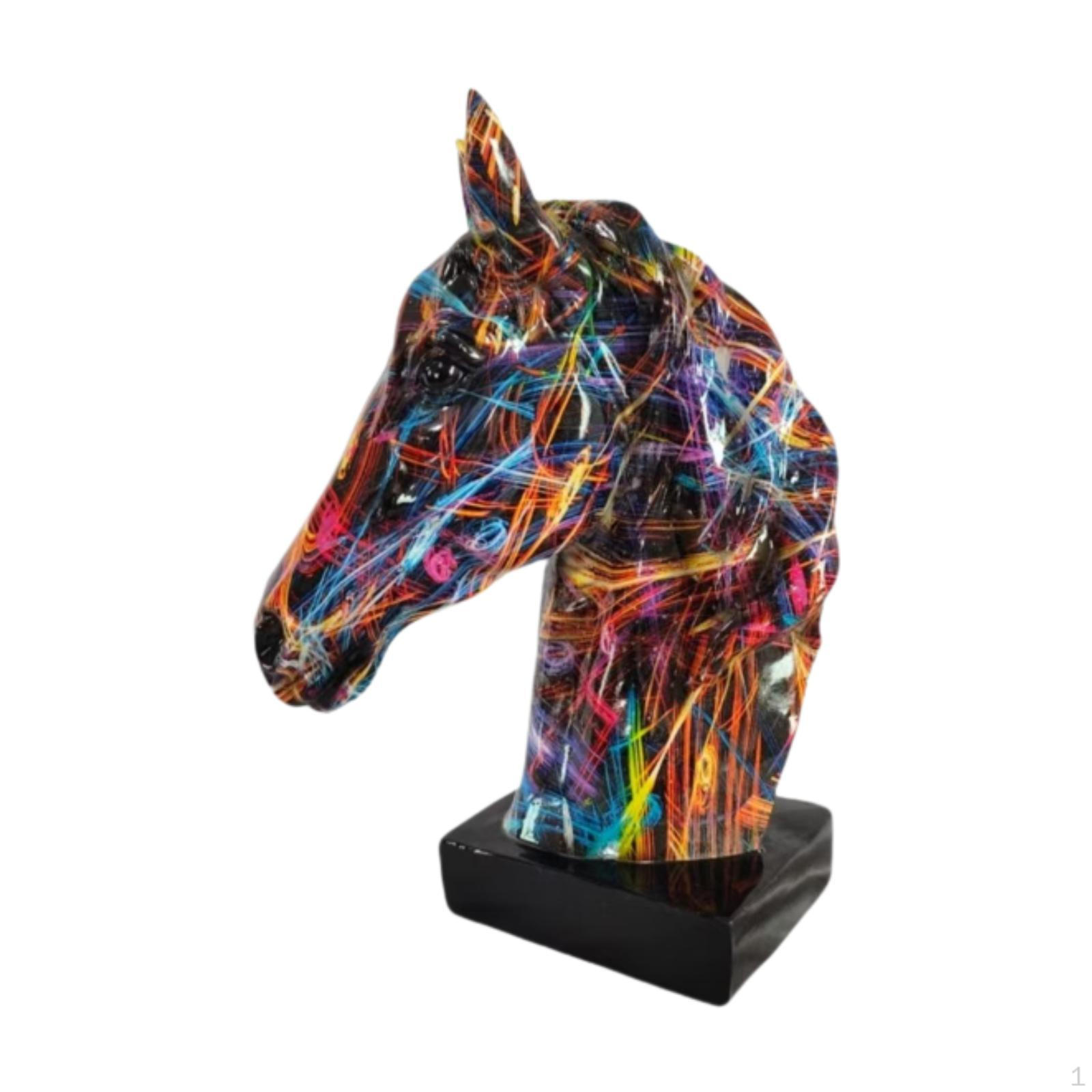 

Статуэтка в виде головы лошади для украшения дома и офиса, скульптура из смолы для гостиной Style B