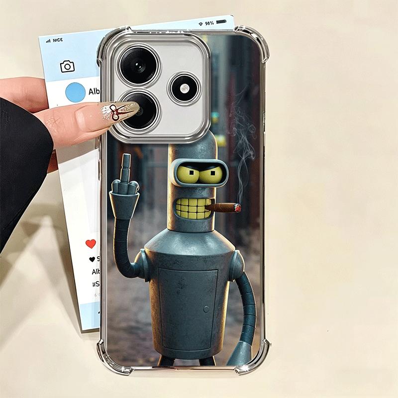 Cartoon Funny F-Futuramas Soft Phone Case For Xiaomi Redmi Note 14 15 Pro Plus 13 12 11S 11T 5G 10 9S 9 Plating Anti-Fall Fundas