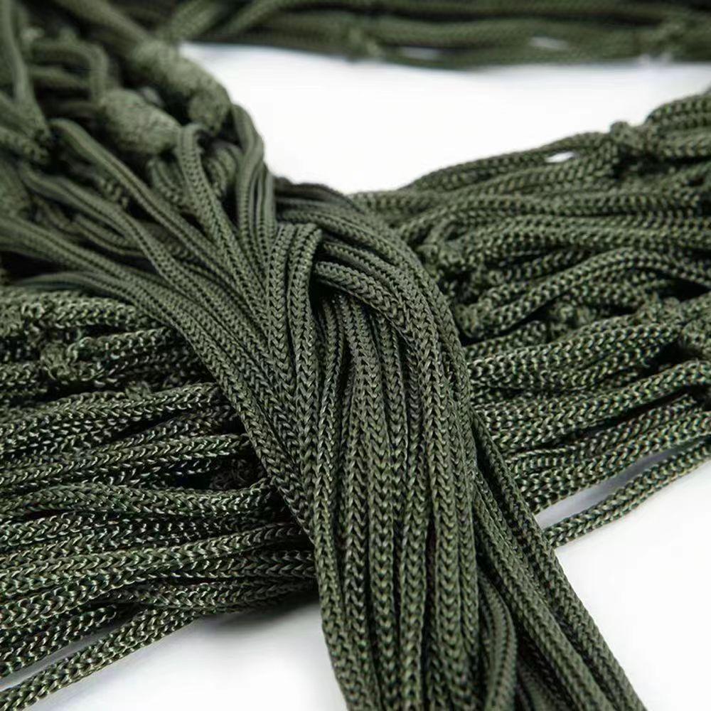Nylon Mesh Hammock: Indoor/Outdoor Single-Person Swing with Thick Netting and Rings