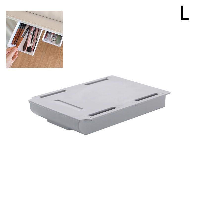 

Скрытый ящик для хранения, ящик для хранения на столе, самоклеящийся держатель для хранения на столе, простой органайзер для кистей для макияжа, косметики, канцелярских принадлежностей L серый