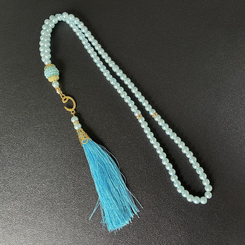 99 Perlen Glas Imitation Perle Quaste TASBIH Gebetsperlen - Nahöstliches Design