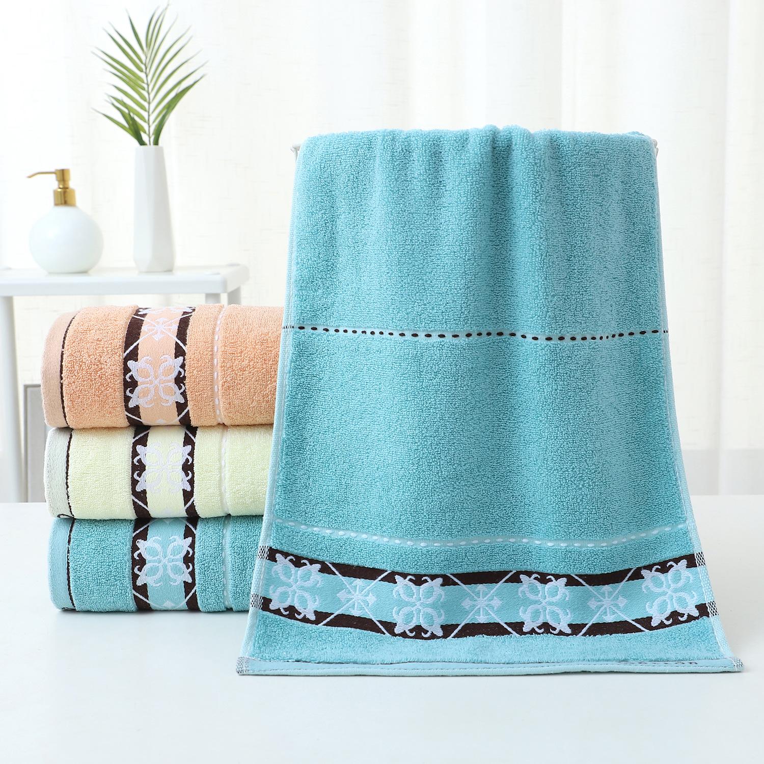 Pure Cotton Towel Supermarket Shopping Company Face Towel Embroidery Gift Idea Thickened Cotton Towel Pure Cotton 74*34