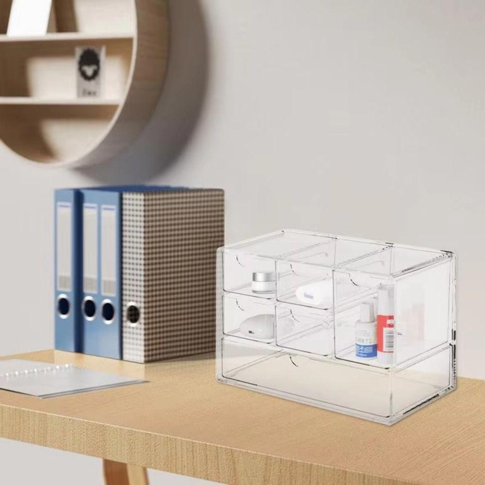 Clear Makeup Storage Drawers Large-capacity Cabinet Desktop Organizer Bathroom