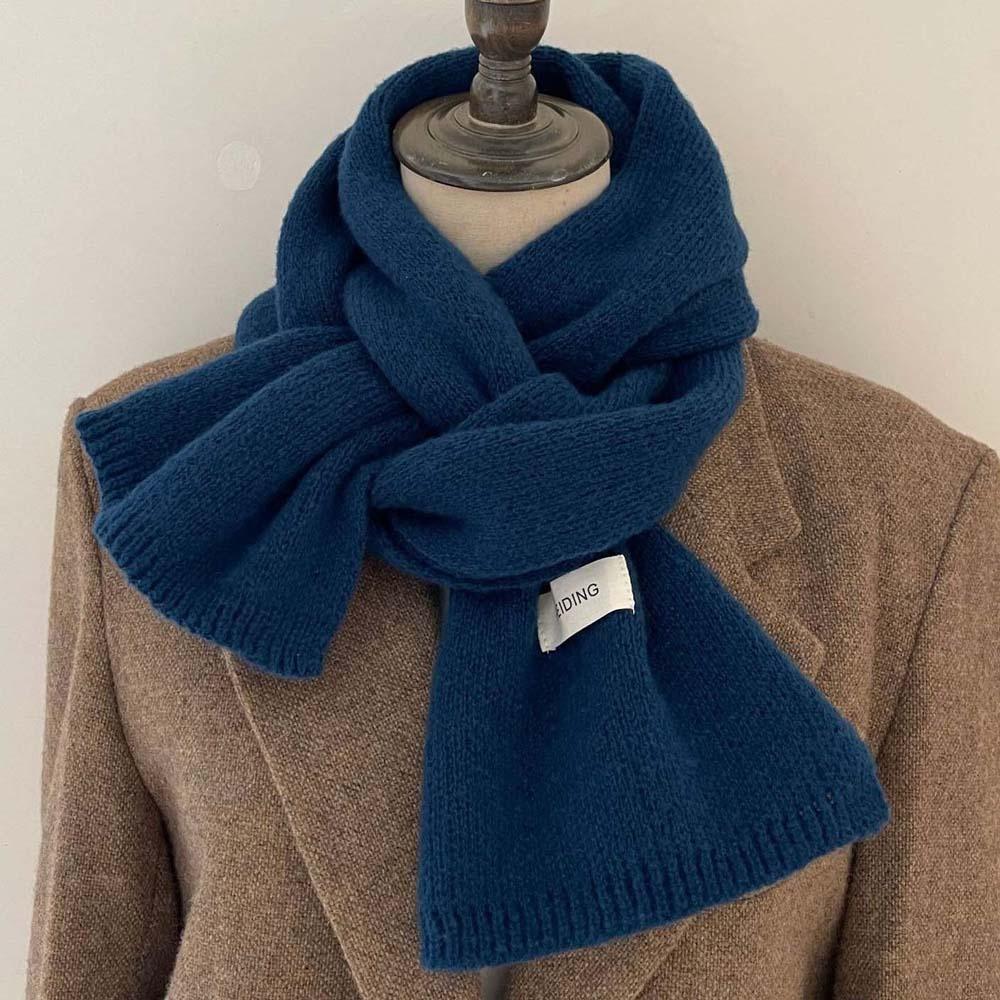 Solid Color Long Thickened Neckscarf Cold-proof Winter Warmer Scarf  Women