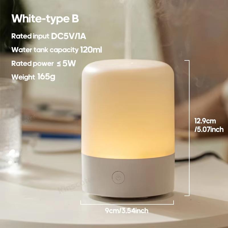 

KINSCOTER Essential Oil Aromatherapy Diffuser Desktop Mini Air Humidifier Ultrasonic Sprayer with RGB Colorful Night Light