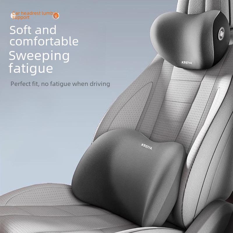 Memory Foam Car Headrest Neck Pillow with Lumbar Support - Universal Four Seasons Support