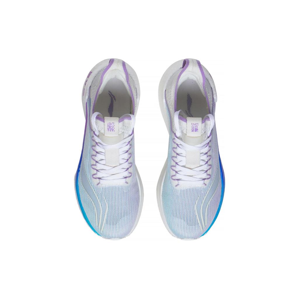 New LiNing Jueying Essential Cushioning Anti Slip And Wear Resistant Low Top Running Shoes Women's White Blue Purple ARRT008-11