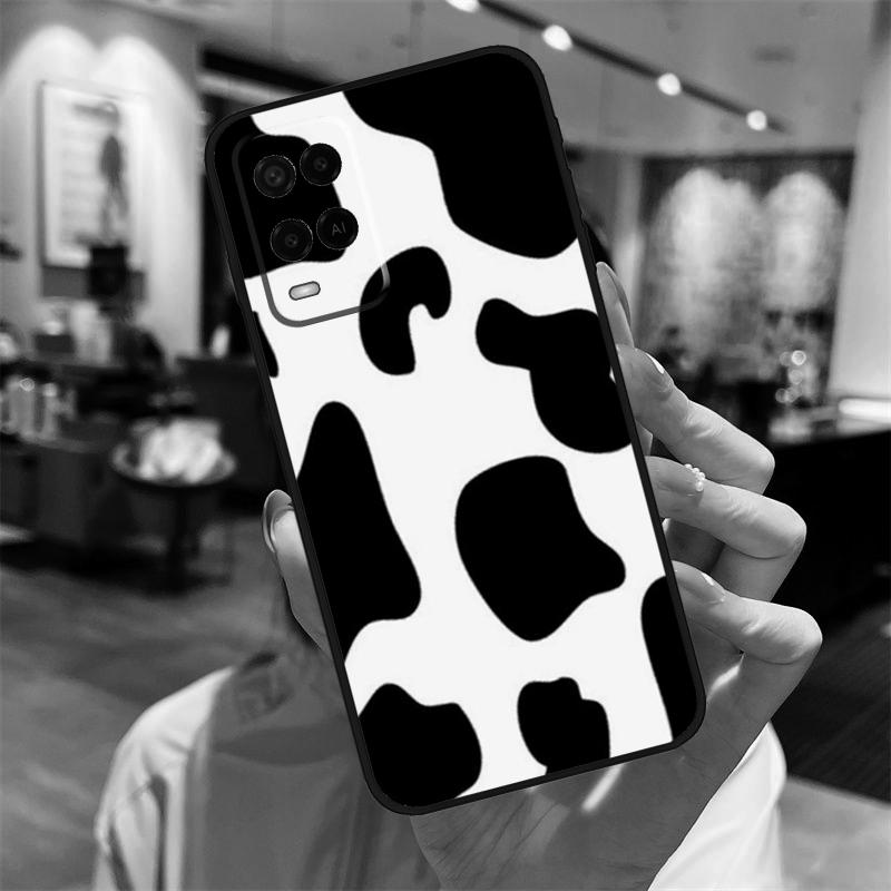Spotted Cow Skin Print Case For Oppo A94 A74 A54 A18 A38 A58 A78 A98 A40 A60 A80 A16 A76 A96 A15 A17 A77 A57S Cover