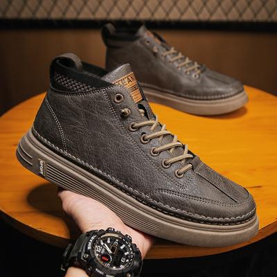 Herren Klassische Lederschuhe Herbst Bequeme Plateau Freizeitsportschuhe Männliche Vulkanisierte Schuhe Flats Sneakers Slipper