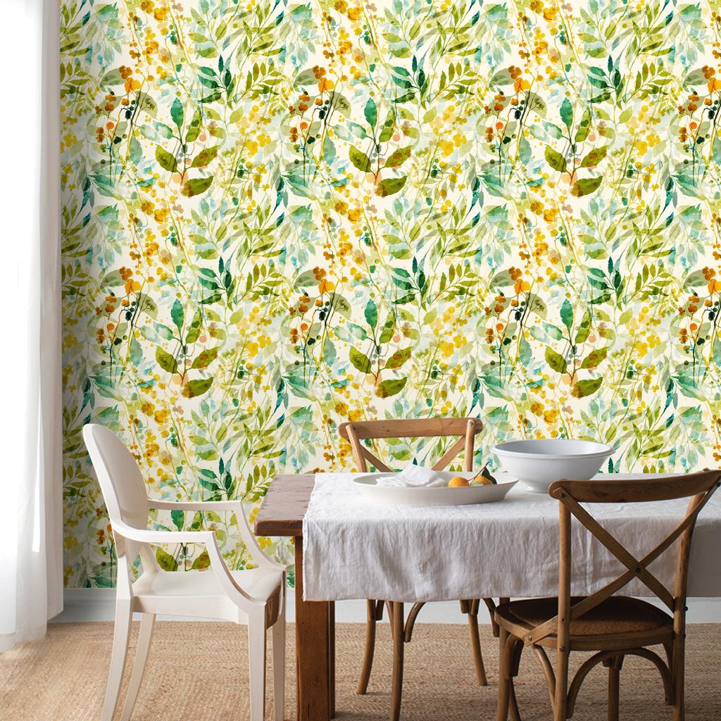 1pc Waterproof Watercolor Leaves Peel And Stick Wallpaper Self Adhesive Leaf Contact Paper Vinyl for Bedroom Living Room Decor