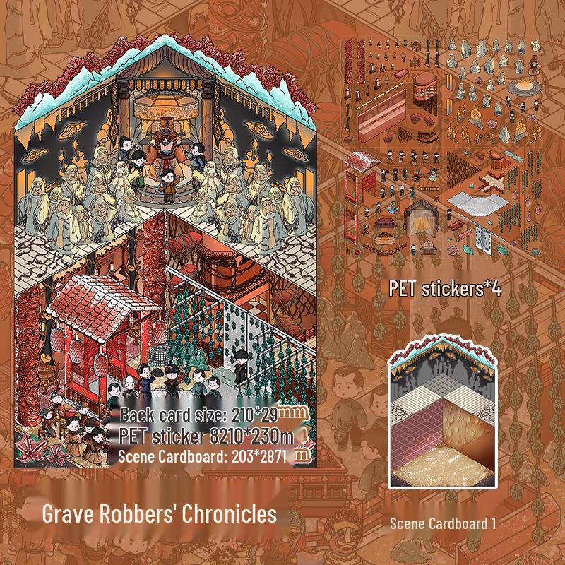 

Grave Robbers Chronicles Large 3D Creative Miniature World Journal Stickers