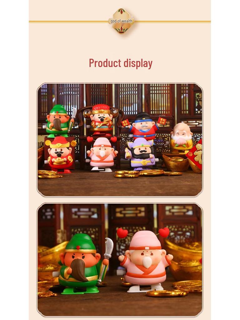 God of Wealth Resin Cartoon Figure: Cute Immortal Ornament Blind Box Gift.