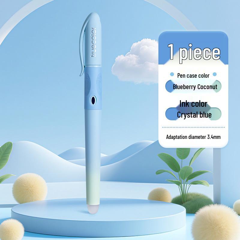 Gradientní barevné pero plnicí pero s tepelně smazatelným inkoustem a korekcí držení těla pro studenty - Unisex, Vyměnitelná bombička