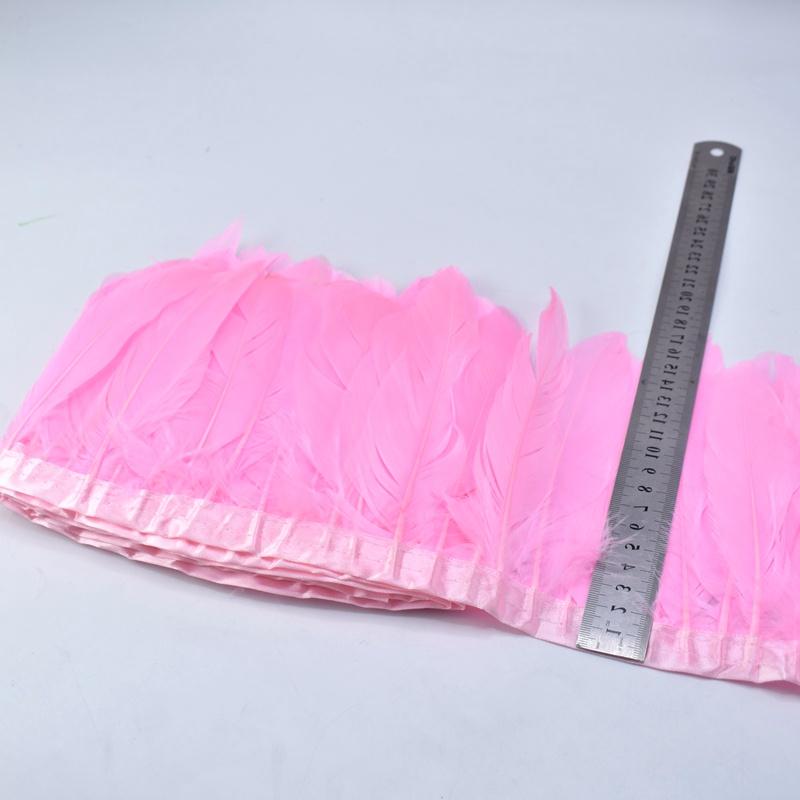 10Meters/lot Natural Goose Feathers Trimmings Fringe for Needlework Sewing Clothing Plume 15-20cm DIY Wedding Feather Decorative