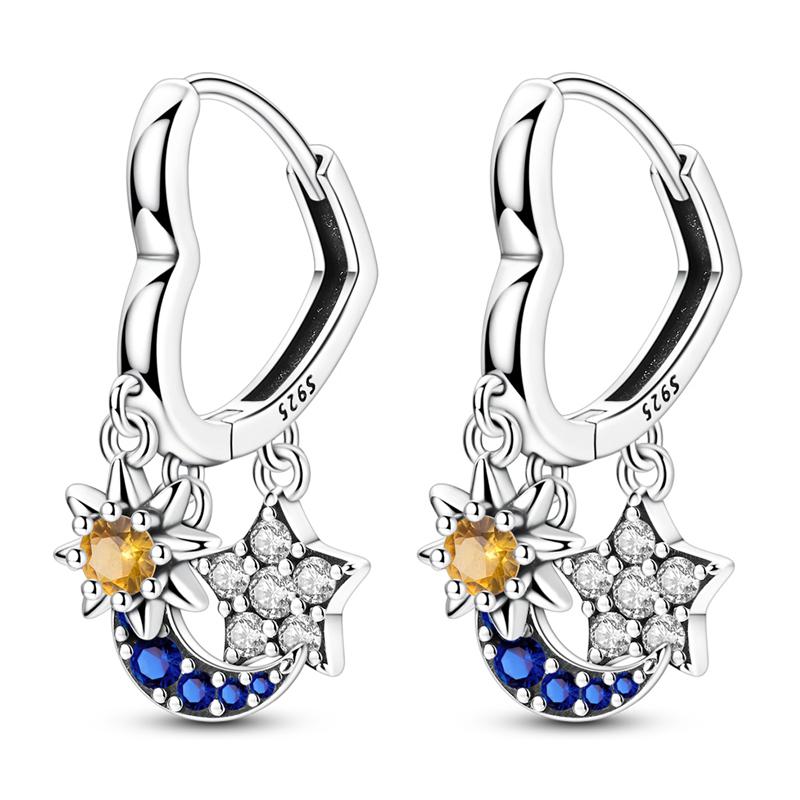 Hoops Earring Copper Dolphin Heart Star Moon Sun Celtic Knot Earring For Women Girls Party Birthday Fashion Jewelry
