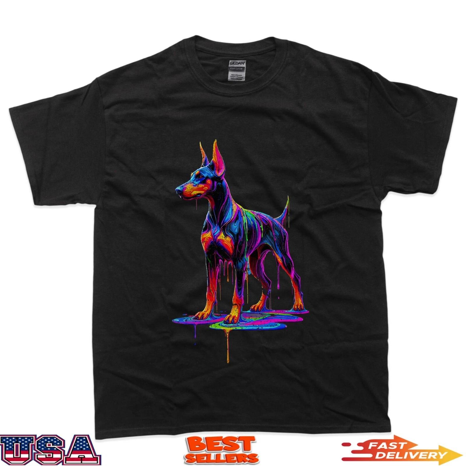 Paint Art Doberman Pinscher Dobermans Dobie T-Shirt XL