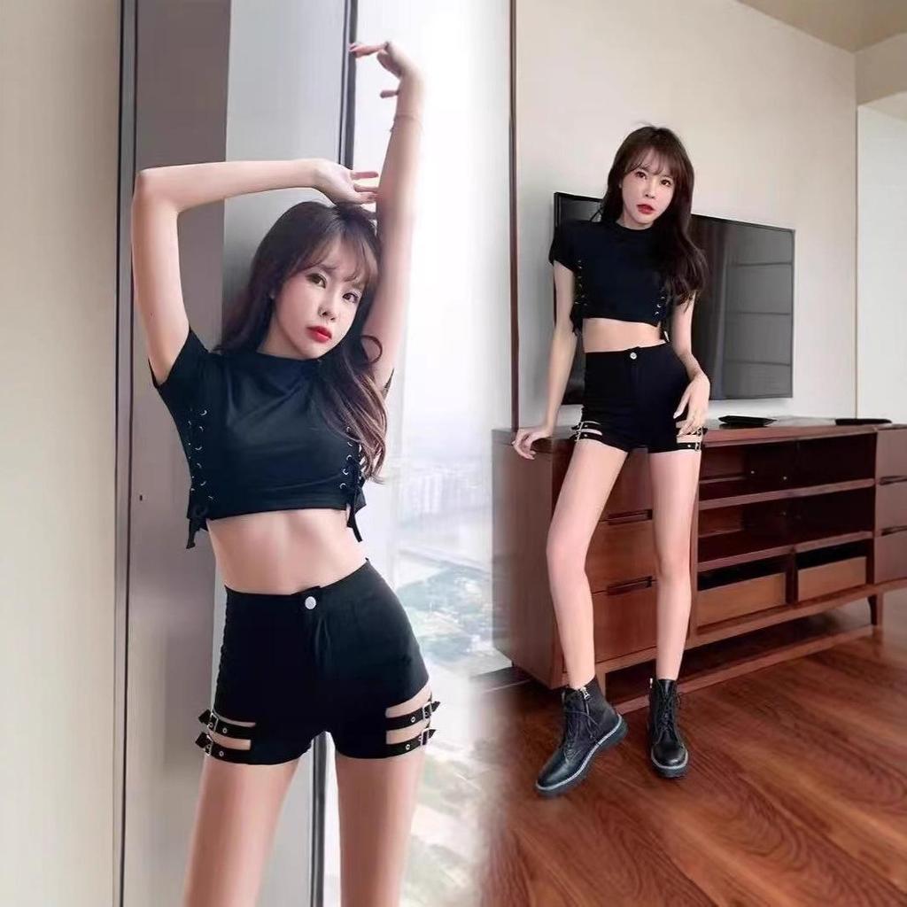 European & American High-Waisted Lace-Up Hollow Sexy Hot Pants