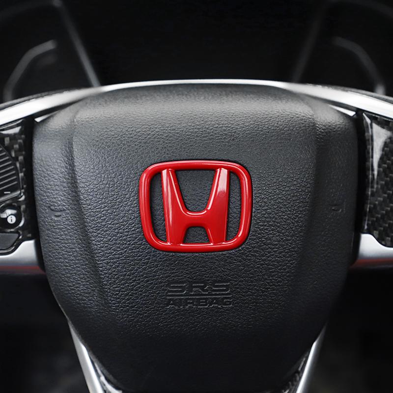 Car Front Grille Trunk Emblem Sticker Auto Steering Wheel Accessories For Honda Civic Accord 8th 9th 9.5th 10th 11th Generation