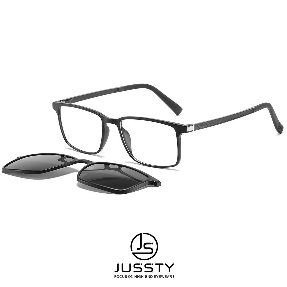 3 in 1 Polarized Magnetic Clip on Sunglasses Men Myopia Optical Prescription Magnetic Clip on Glasses Rectangle Sun Glasses Male