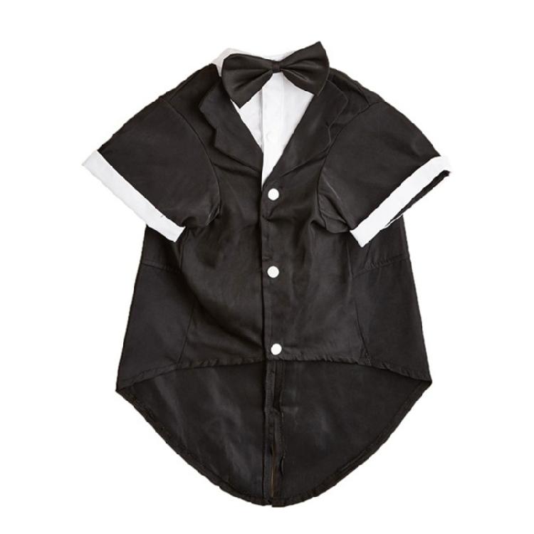 

Wedding Party Pet Shirt Black Jumpsuit with Tuxedo Shape Adjustable Cats Neckwear Puppy Jumpsuit Cats Accessories S чорний