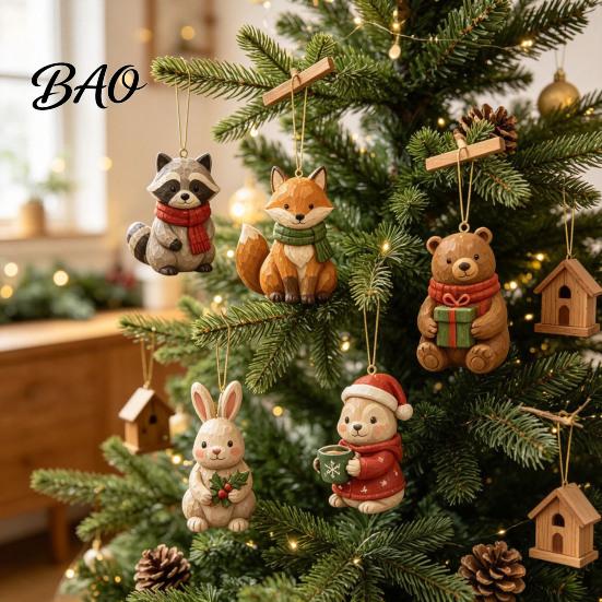 Advent Calendar for Kids Woodland Animal Calendar, 24-Day Christmas Countdown Set with Forest Festive Party Favors Children Critter Ornaments,