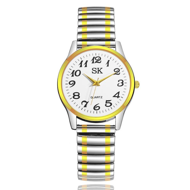 New Fashion Personality Style Women Watch Casual Quartz Watch Elastic Elastic Band Classic Digital Scale Wristwatches Men Watch