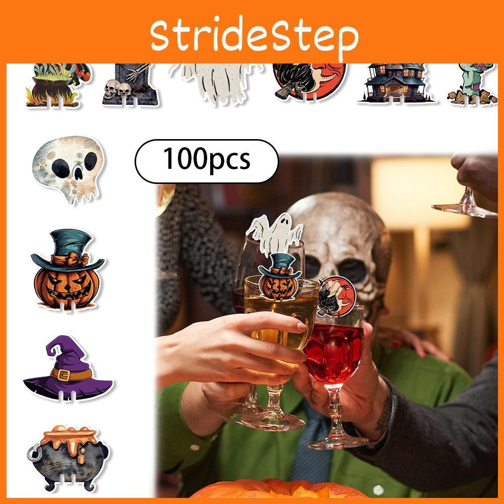 Decor Table Halloween Wine Glass Plugin Set With Ghost And Pumpkin Elements