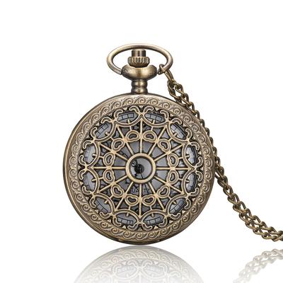 Vintage-Taschenuhr in Herzform, Spinnennetz-Clamshell, Quarz, Halskette, Anhänger, Uhr, Souvenir, Geschenk für Männer und Frauen