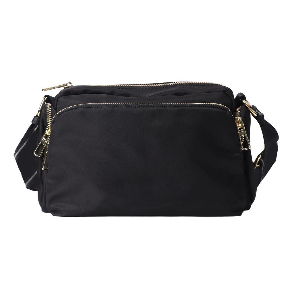 Single Shoulder Bag Golden Mark Black Strap with White Letters Fashion One Strap Messenger Bag Black Free Size