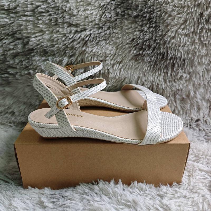 Women's Wedge Sandals Gold Silver Low Heels Open Toe Comfort Strappy Dress Ankle Strap Casual Walking Summer Party Wedding Shoes